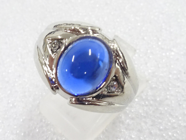 JAPANESE KIMONO / ANTIQUE COLORED STONE RING (SIZE 21)